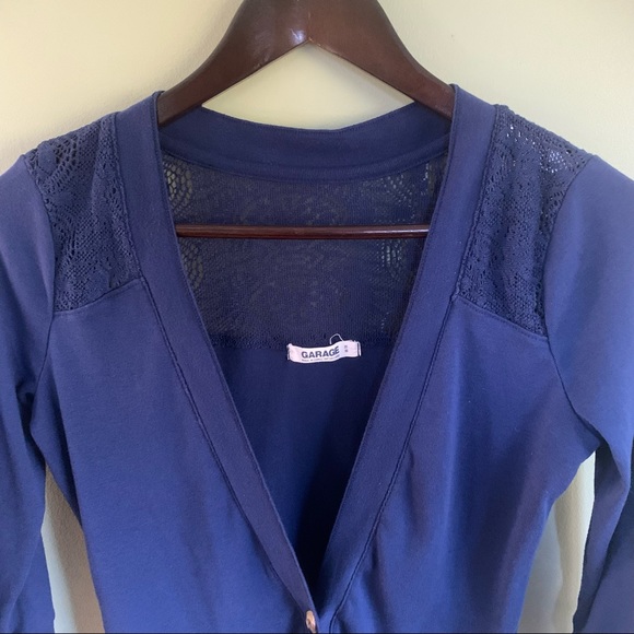Button Up Blue Cardigan, Medium - Picture 2 of 6
